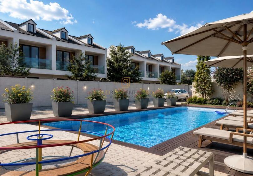 Vila tip duplex, 4 camere, ansamblu cu piscina si acces securizat