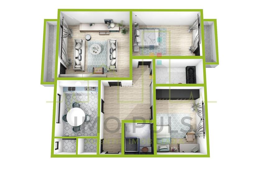 Aradului. 3 Camere. 2 Bai. 2 Balcoane. Decomandat. - 1