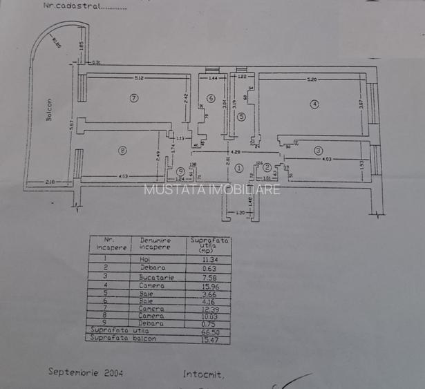 - Apartament 3 camere, suprafata totala 81mp, zona Strada Garii. Etaj 1. - 2