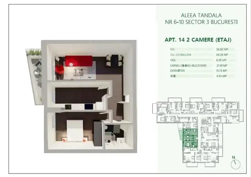 Apartament 2 camere Decomandat | 500 m Metrou Mihai Bravu | Comision 0