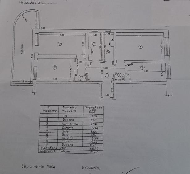 - Apartament 3 camere, suprafata totala 81mp, zona Strada Garii. Etaj 1.