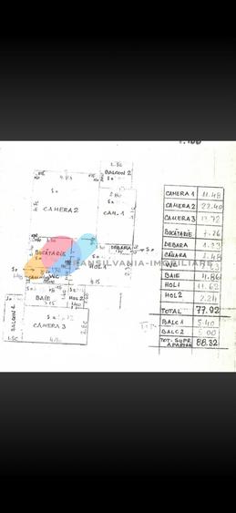 Apartament 3 camere, 80 mp, Manastur