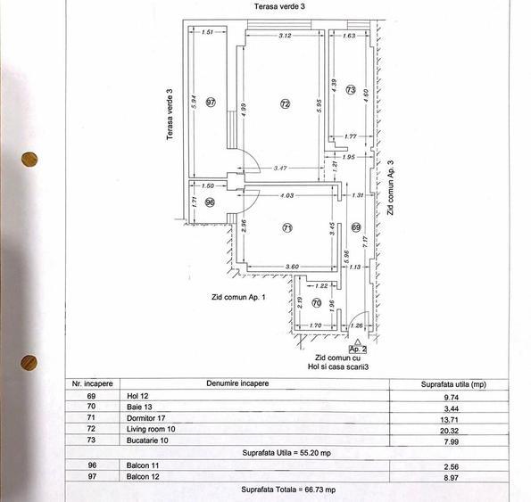 Tomis plus-apartament 2 camere decomandat 66 mp