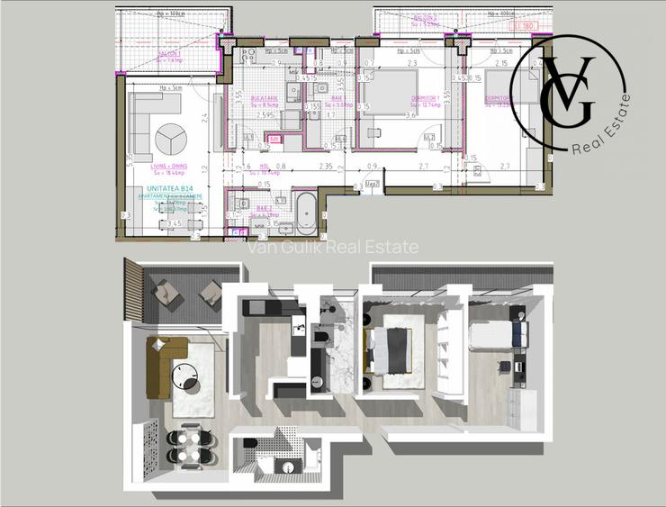 Apartament 3 camere | Complex rezidential - Blue Bike EDEN | - 2