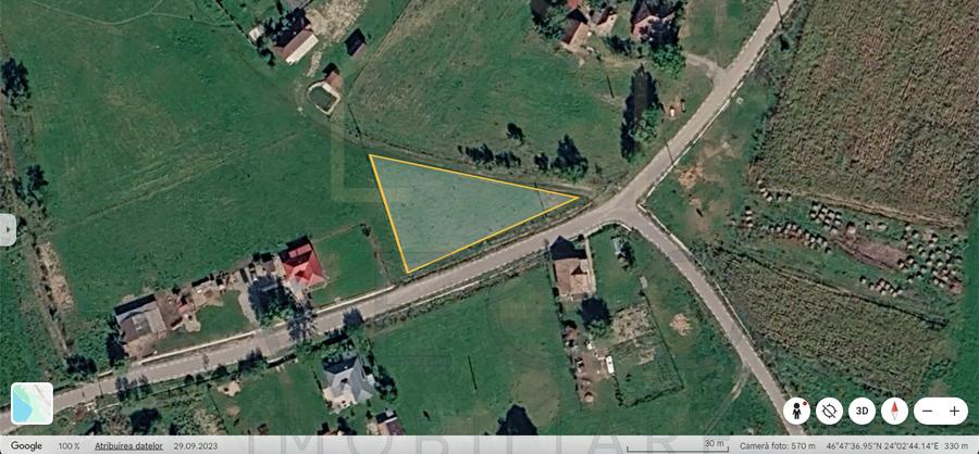Teren intravilan, 1340 mp, front 62 mp, utilitati la parcela, in Mociu
