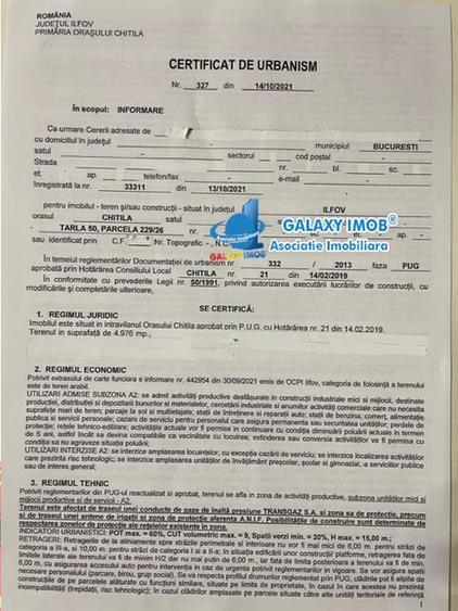 Intravilan Industrial 20e mp 24890 mp deschidere 65 ml str Oxigenului