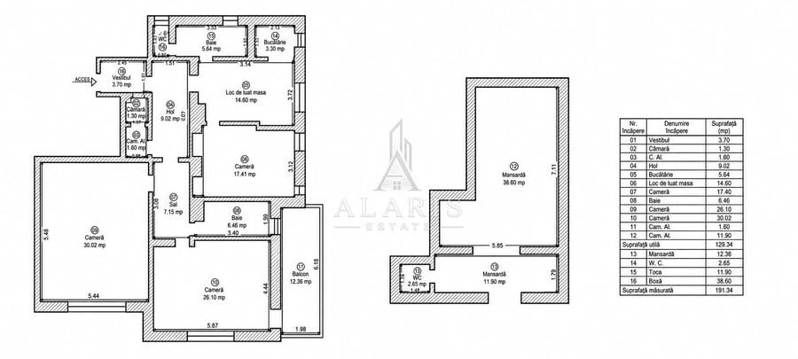 Apartament la casa cu 4 camere, 2 bai, zona Centrala
