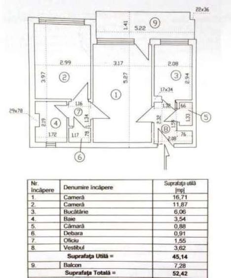 Apartament 2 camere Semidecomandat Bd.Alexandru Obregia