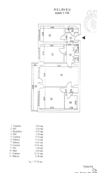 3 camere spațios, 74 mp, Șoseaua Ștefan cel Mare – bloc reabilitat termic, etaj  - 3