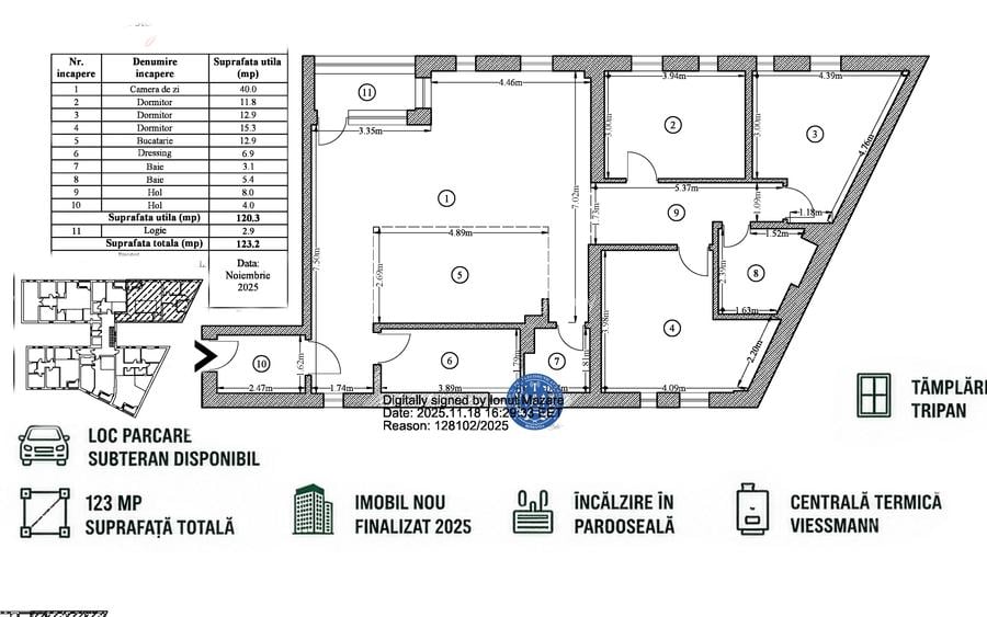 Timpuri Noi apartament 4 camere  An 2025 et. 1, TVA +1 loc parcare incluse - 3