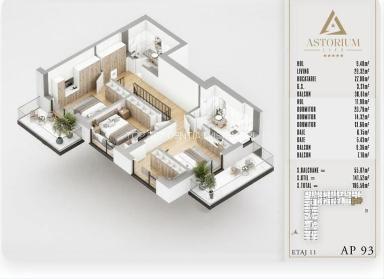 PENTHOUSE PESTE 141MP. UTILI IN PROIECTUL ASTORIUM LIFE! - 9
