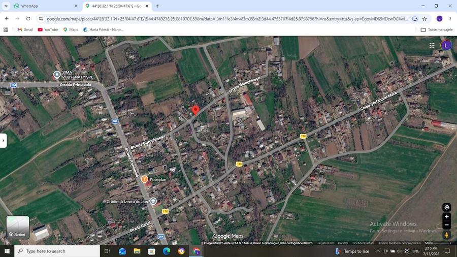 Teren pentru casa Izvoru, gaze, apă, canal, curent, central