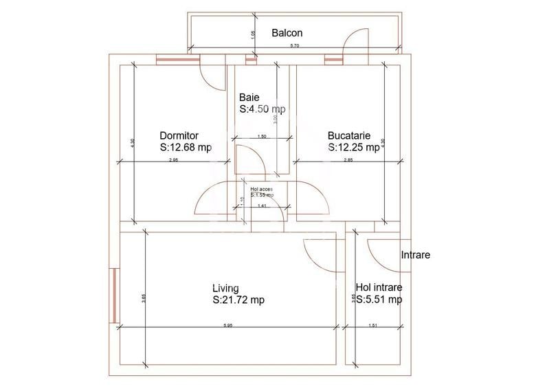 Apartament de vanzate in Sibiu cu 2 camere mobilat, bloc cu lift