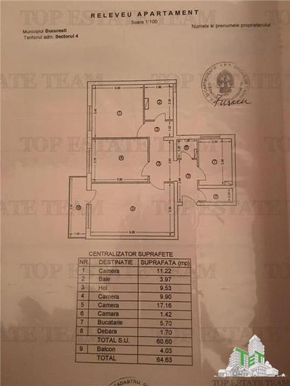 Apartament 3 camere decomandate, zona ideala langa parc si metrou Tineretului