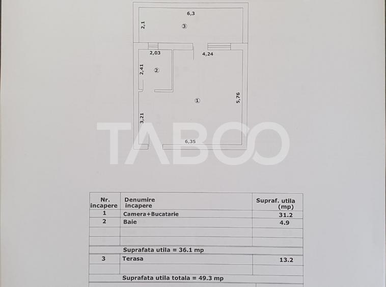 Studio de vanzare 36 mp utili + terasa 13 mp constructie noua 2025