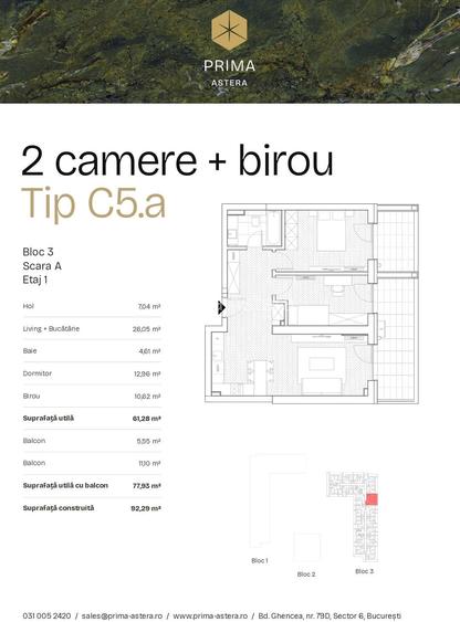 Apartament cu 2 camere  + birou  la 5 minute de Auchan Drumul Taberei - 1