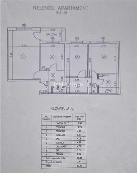 Apartament 3 camere decomandat, 60 mp, Galata - etaj 3, centrala proprie - 6