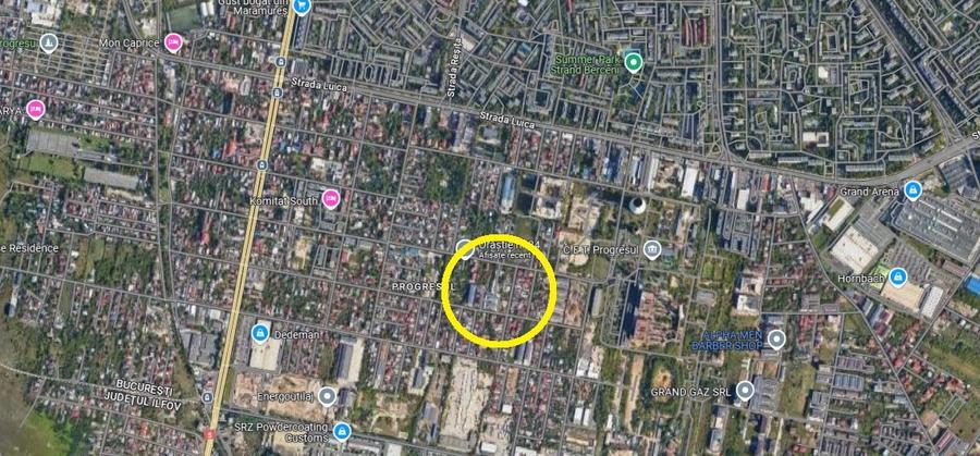 Teren intravilan, 5.356 mp, D: 55 m. zona Progresul, 250 EUR / mp, comision 0%