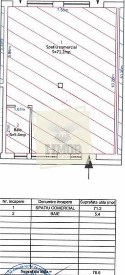 Spatiu comercial 76 mpu cu vitrina stradala 6 ml 4 parcari pe Doamna Stanca