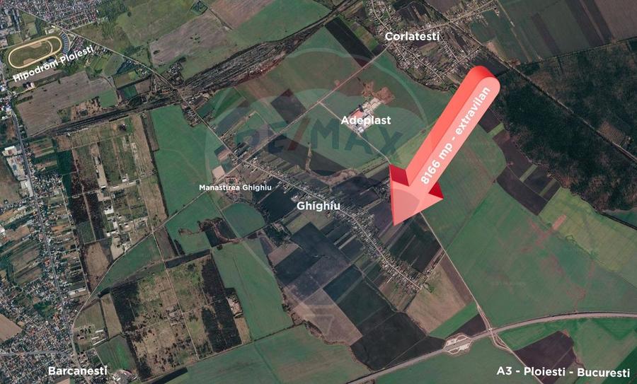 Teren agricol EXTRAVILAN - 8166 mp, Ghighiu — acces DN1A si A3