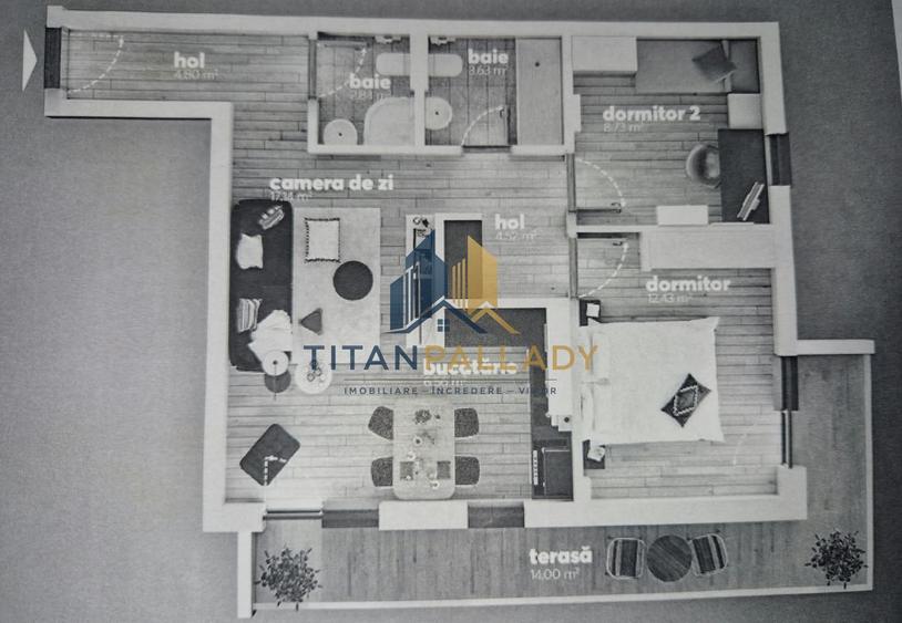 Berceni - Grand Arena - 3 Cam- Mobilat partial- 73 mp- Centrala- A/C
