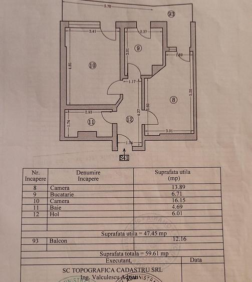 Ag BRASADAS vinde ap 2 cam 59mp Et 5/6 PRIMA LINIE Năvodari.