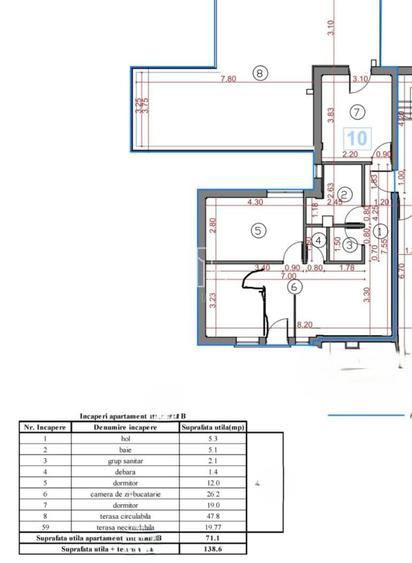 Apartament 3 Camere Bloc Nou cu Terasa 70 Mp de Vanzare, 7 Noiembrie