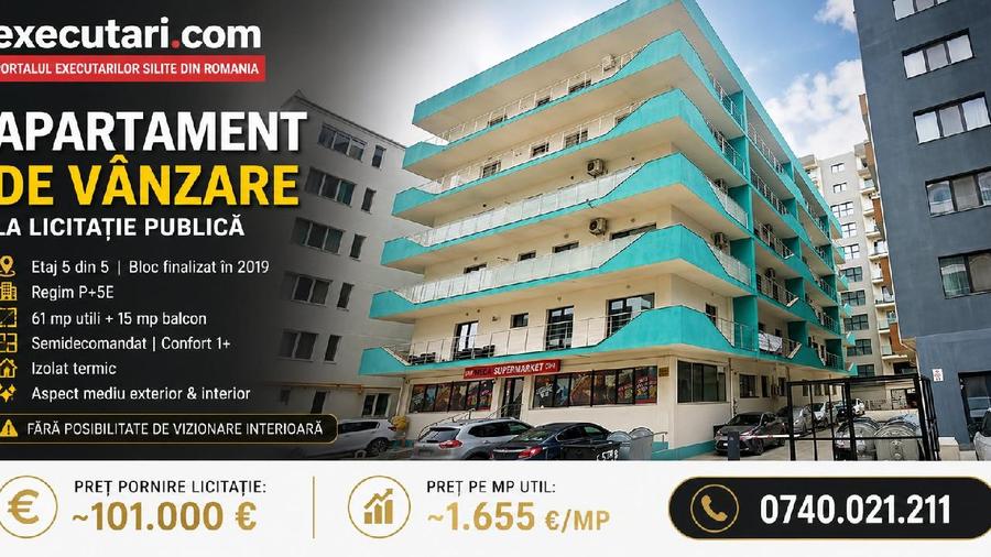Apartament 2 camere - 61 mp - Et. 5, Mamaia - Sat