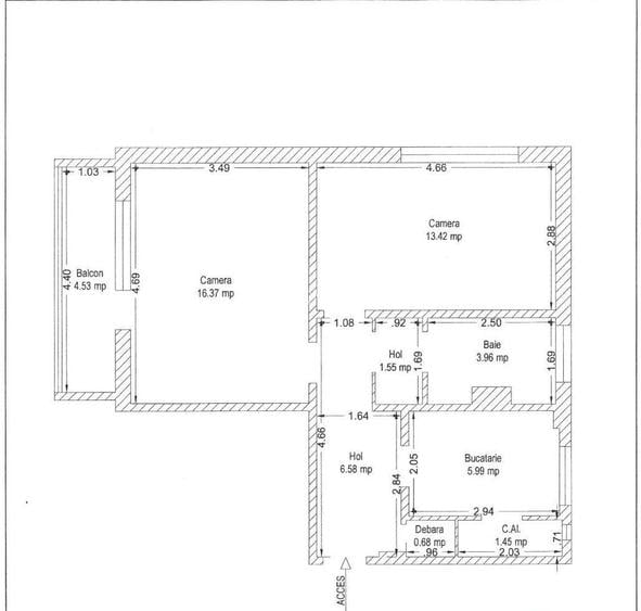 Apartament 2 camere, etaj 1, zona Medicina, renovat complet, mobilat - 21