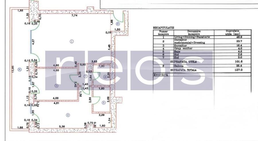 VANZARE APARTAMENT 101MP | 3 CAMERE | MOBILAT-UTILAT LUX | TERASA 26MP - 1