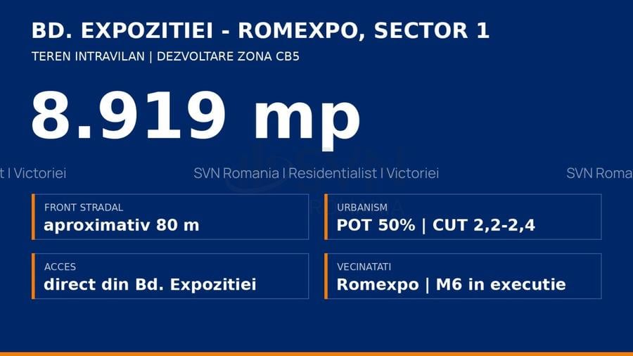 REL4001319 Teren 8919 mp cu front la Bd Expozitiei - zona Romexpo - 4