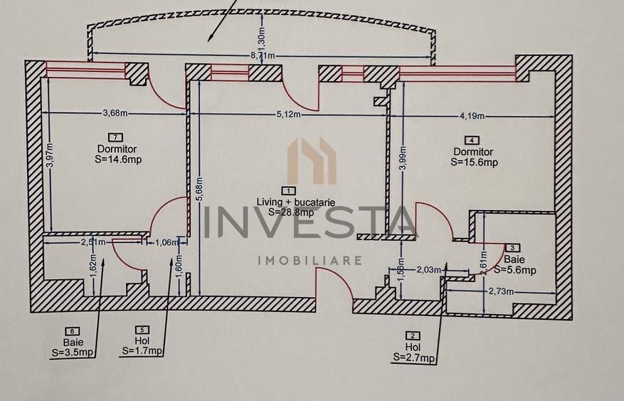 3 camere/Parcare individuală/21 Decembrie/Zona Hotel Hilton