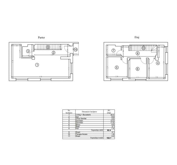 Casa duplex de inchiriat | 140 mp utili | 3 dormitoare | Curte | Otopeni