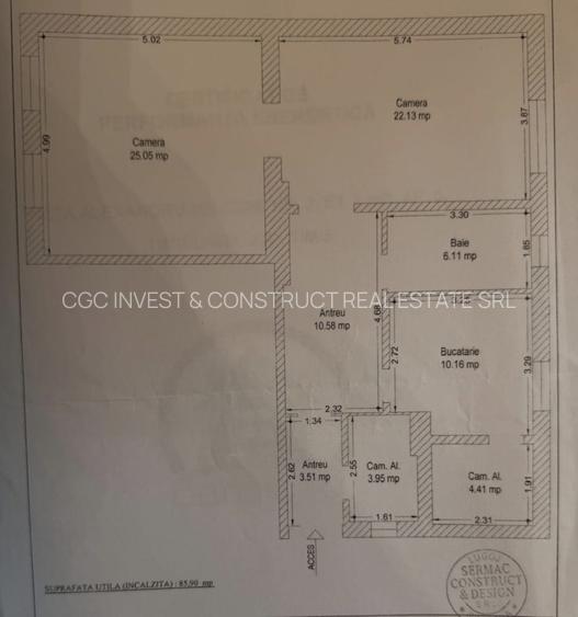 Birou de inchiriat - Piata Sinaia - 3 Camere-86 MP- Etaj 1- Centrala-700 Euro ! - 13