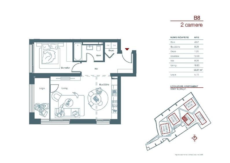 Apartamente 2 camere in Timisoara la doar 5 min. cu auto de Punctele Cardinale