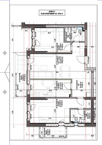 Apartament 3 camere/etaj 2/94mp utili/Valletta Towers/Craiova