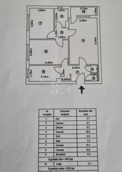 3 camere, 10/10, 62 mp, bloc tip E-Drumul Taberei-Favorit