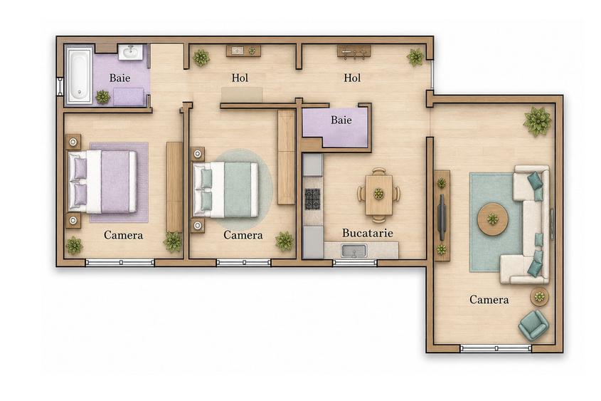 Apartament 3 Camere | Girocului | 67 mp | 2 Băi | CT Proprie | 0% Comision