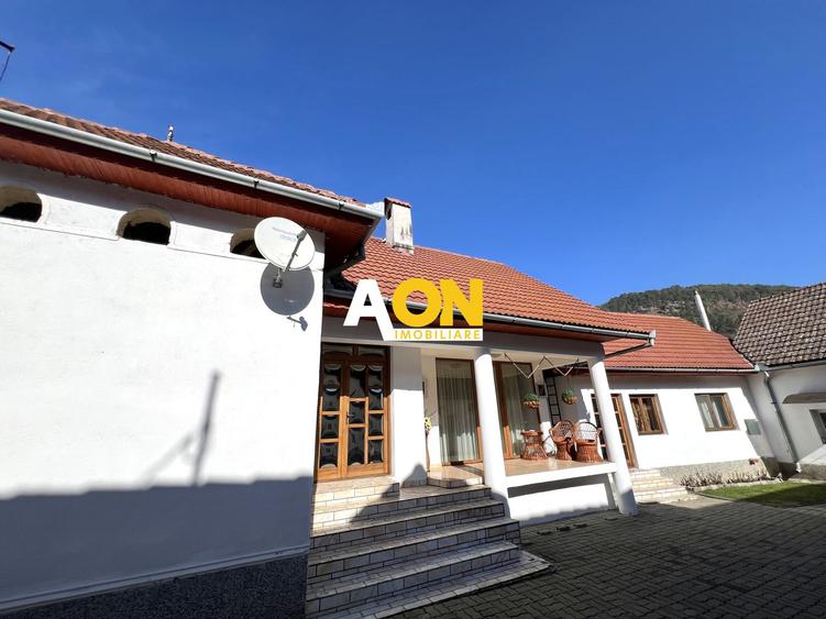 Casa de vanzare pretabila 2 familii, garaj, livada, comuna Pianu