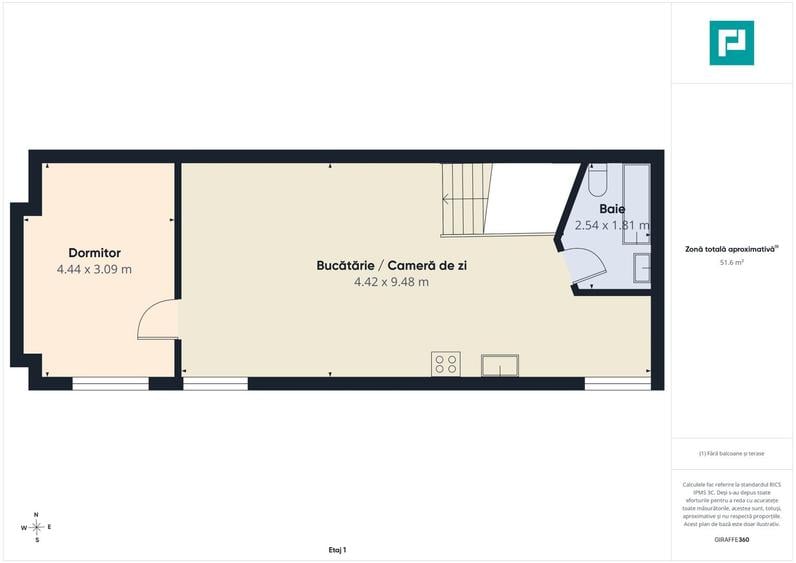 Apartament două camere Bulevardul Revoluției