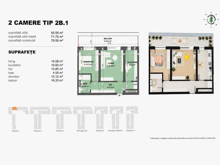 Apartament 2 camere bloc nou – DOI COCOSI RESIDENCE