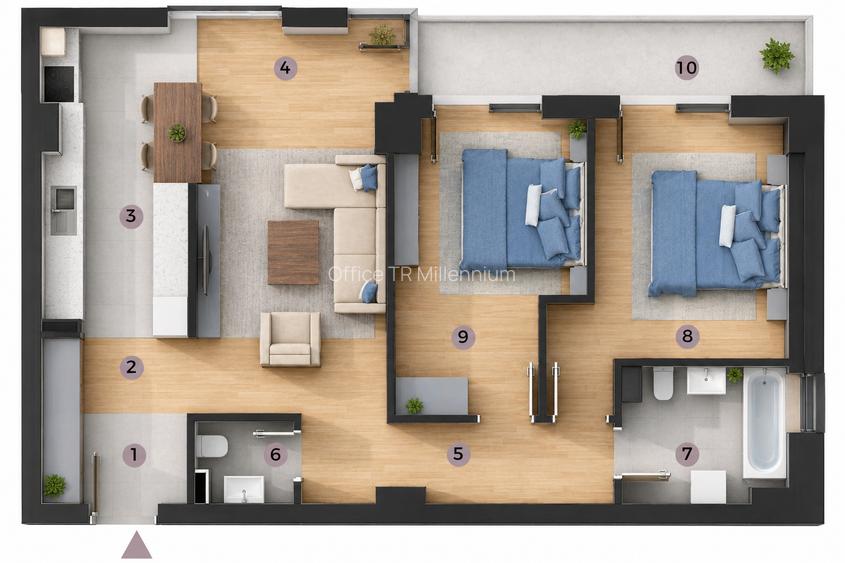 Apartament 3 Camere, bloc C1, Zona Tatarasi-Venetia, la Millennium - 3