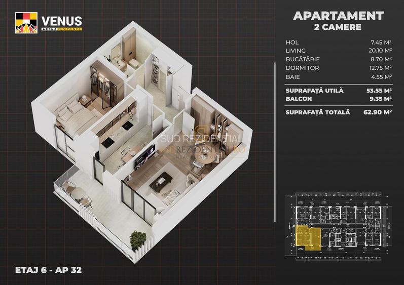 Apartament cu 2 camere. ansamblu rezidential securizat, Sector 4 - 1