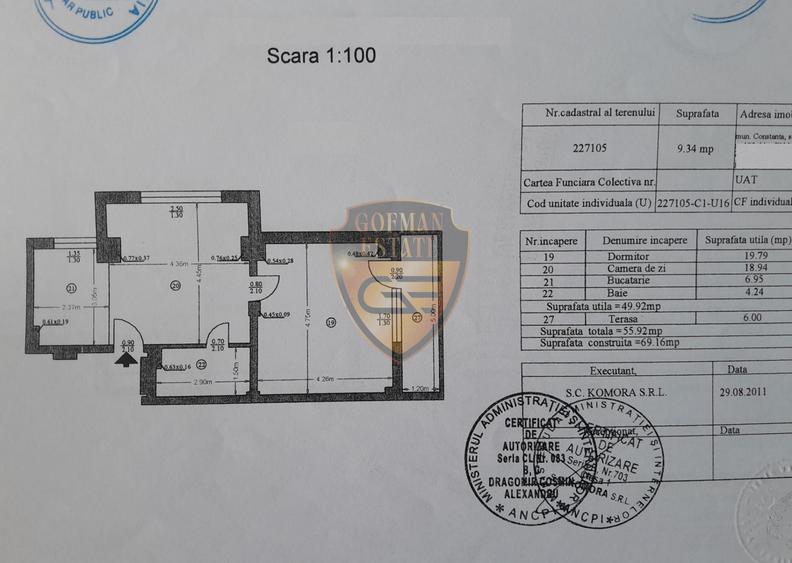 2 camere Energia, Compozitori Baba Novac, 56 mp et 2/9 lift centrala imobil 2012