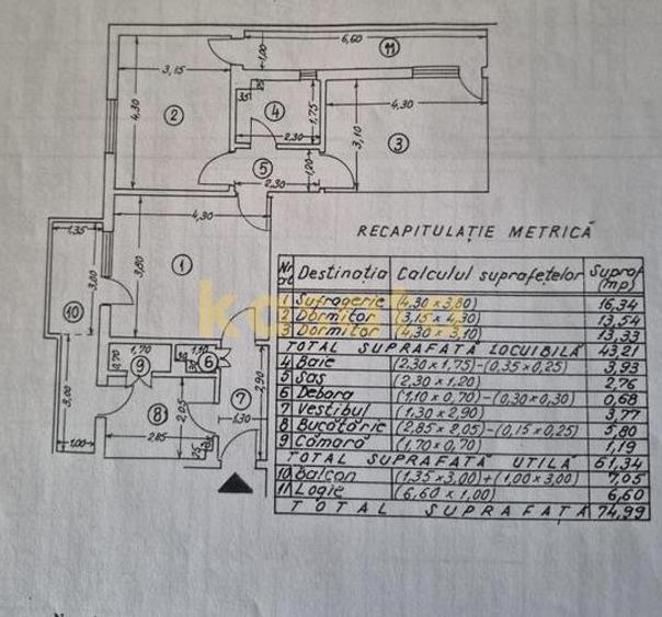 APARTAMENT 3 CAMERE 75MP | BARBU VACARESCU | 2 BALCOANE | FARA RISC