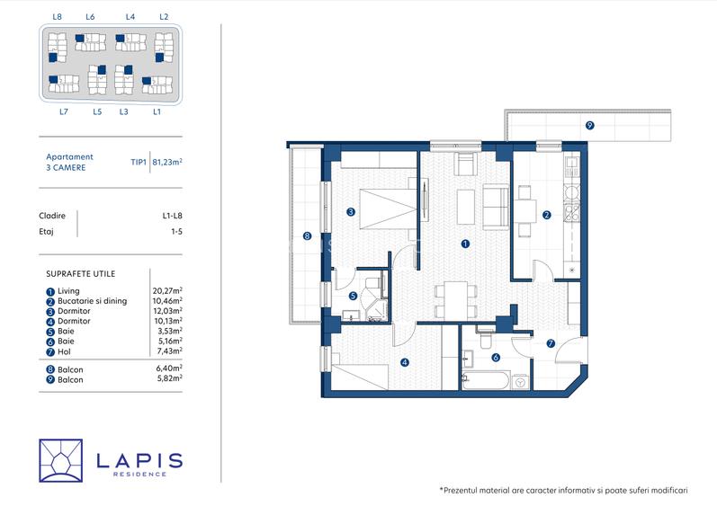 Lapis Residence -  TAXE NOTARIALE CADOU, ap 3 camere, langa Kaufland - 1