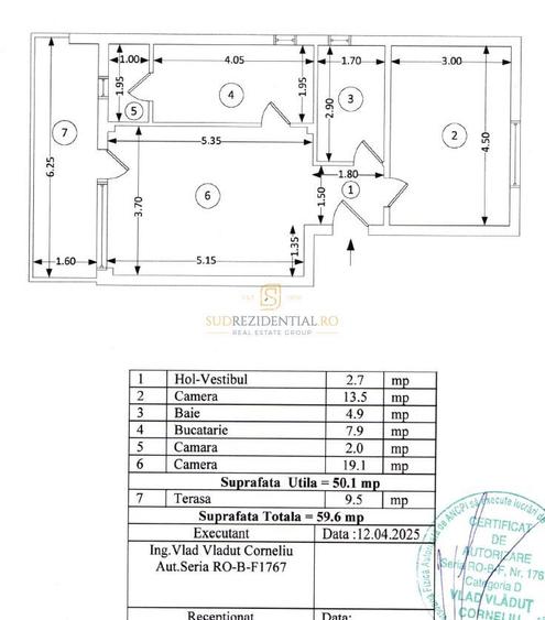 Apartament 2 Camere | 59,6 mp | Centrala Proprie | Mutare Imediată - 1