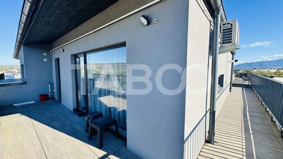 Penthouse cu terasa de 51mp de vanzare 3 camere 2 bai 1 parcare Sibiu