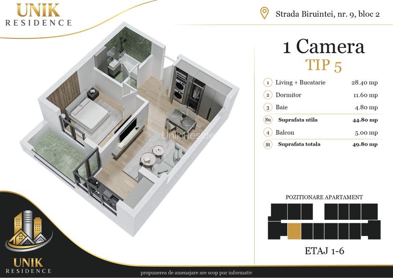 Studio modern | Incalzire in pardoseala | Metrou Berceni - 6