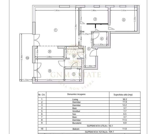 4 Camere 104 m.p | Parcare  | Bloc Nou - Zona Parcul Tei - 13